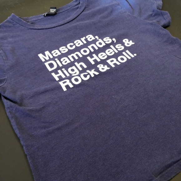 Forever 21 graphic rock & roll blue tee large - Picture 6 of 6